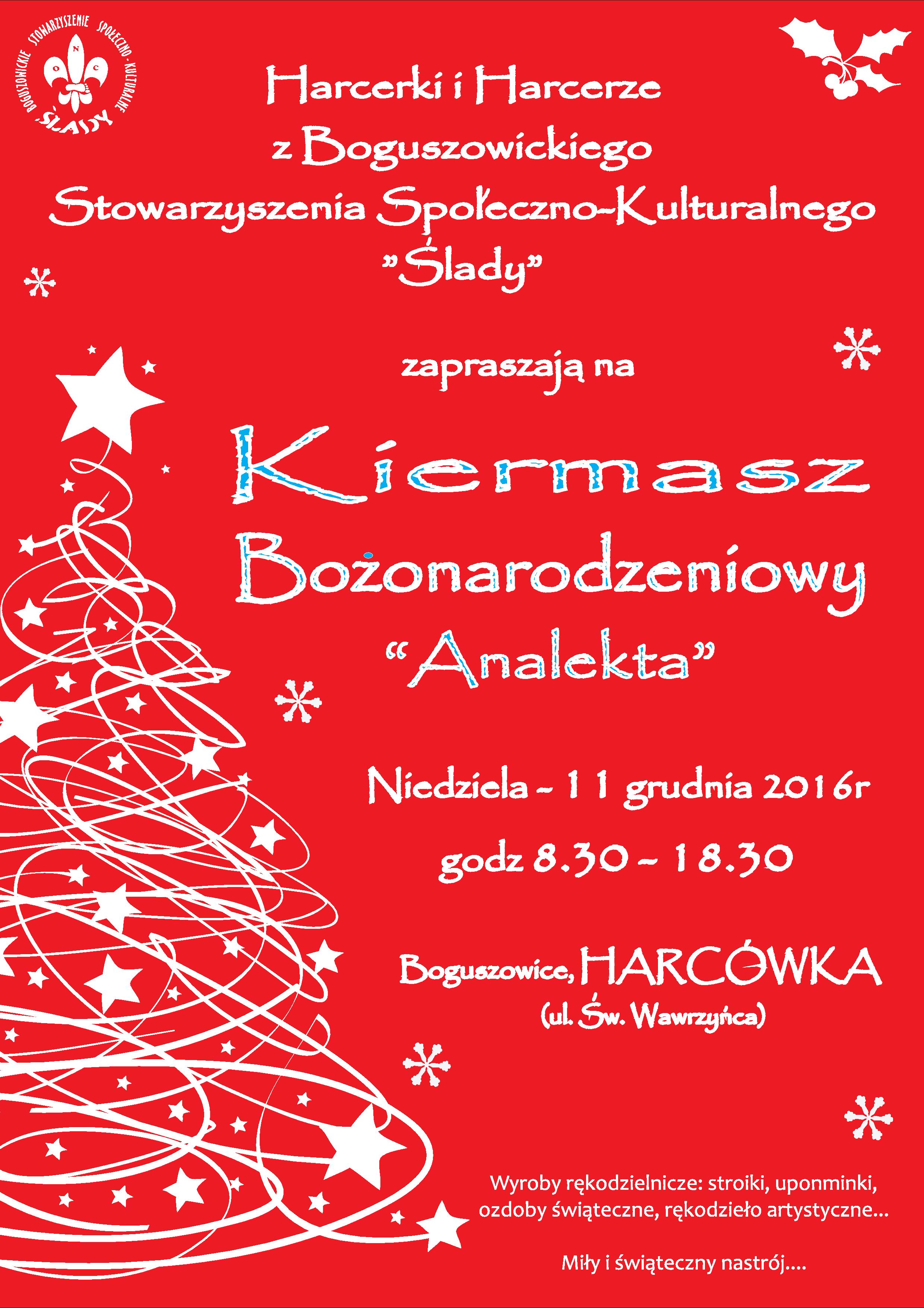 Boguszowicki Kiermasz Bożonarodzeniowy „ANALEKTA 2016”